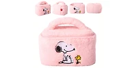 Peanuts Snoopy Fluffy Cosmetic Bag for Travel - Soft Plush Toiletry Makeup Cosmetic Jewelry Pouch