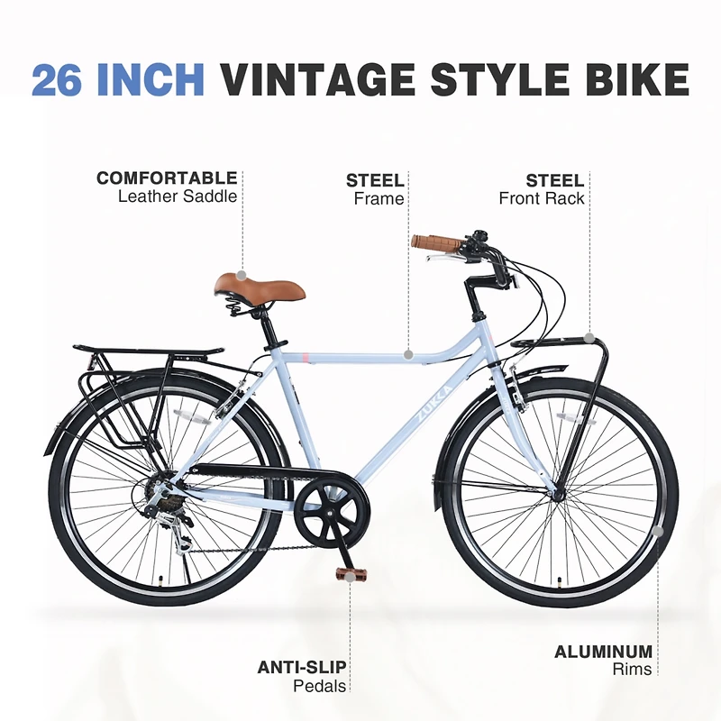 Streamdale 7-Speed Vintage Commuter Bike (26")