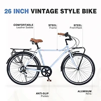 Streamdale 7-Speed Vintage Commuter Bike (26")