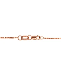 14k Rose Gold Necklace, 16" Diamond Cut Wheat Chain (9/10mm)