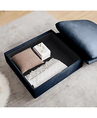 Streamdale Furniture Sectional Sofa Comfy Corduroy Couch for Living Room with Pillows and Round Armrests