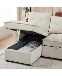 Streamdale Reclining Sofa Bed with Usb, Charging Ports, Storage