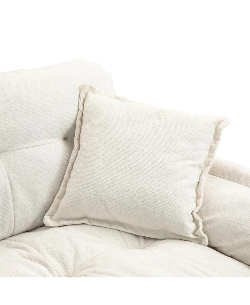 Streamdale Beige Chenille Recliner Loveseat