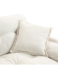 Streamdale Beige Chenille Recliner Loveseat