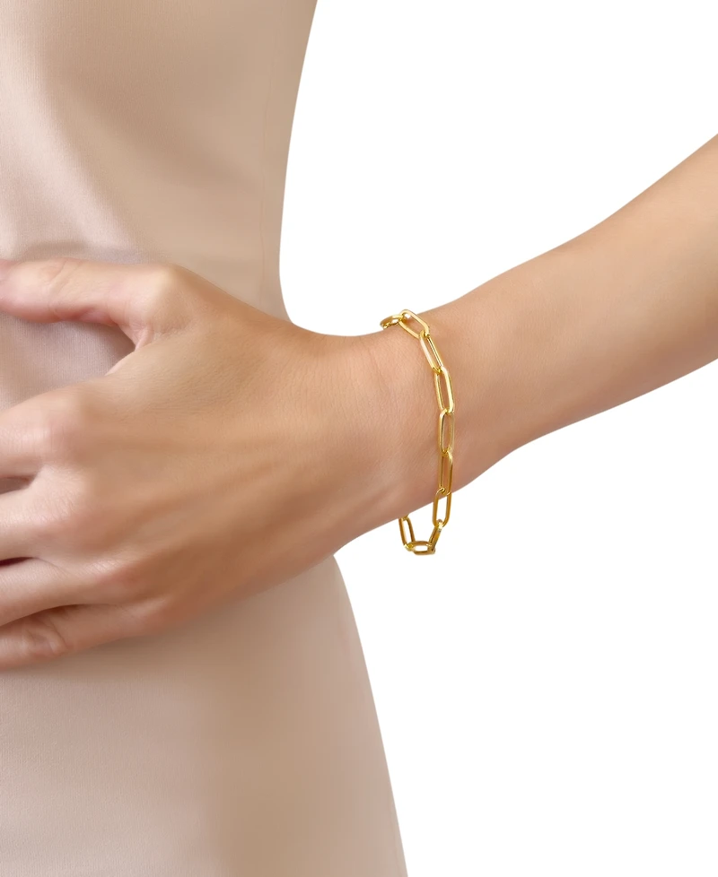 Italian Gold Paperclip Link Bracelet in 14k Gold
