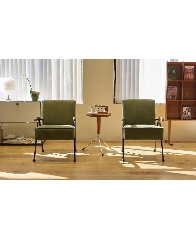 Pattern Colorful Fabric Armchair, Modern Accent Chair High Back, Living Room Chairs with Metal Legs and Soft Padded, Sofa Chairs for Home Office,Bedro