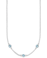 Amethyst Three Stone Bezel 18" Collar Necklace (3 ct. t.w.) in 14k Gold-Plated Sterling Silver (Also available in Onyx)