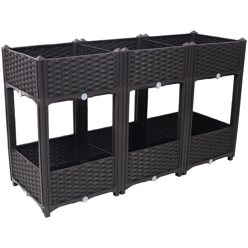 Streamdale Raised Planter Beds Kit Brown, 47.2"x15.7"x27.7
