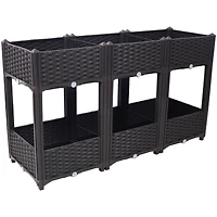 Streamdale Raised Planter Beds Kit Brown, 47.2"x15.7"x27.7