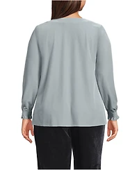 Lands' End Plus Long Sleeve Velvet Blouse