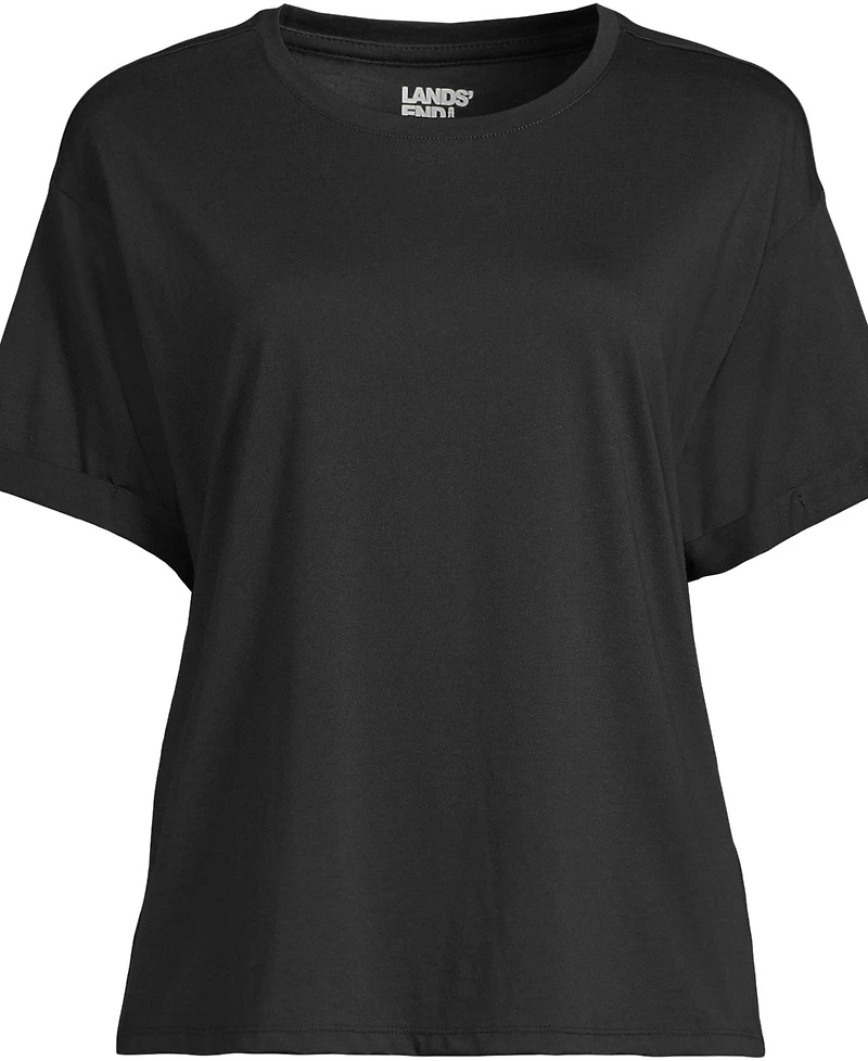 Lands' End Plus Oversized Supima Short Sleeve Crew Neck T-Shirt