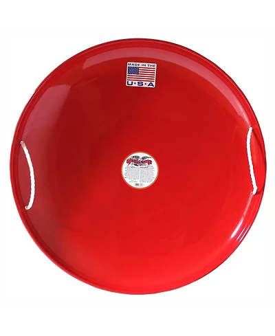 Flexible Flyer Steel Saucer 26" Metal Winter Snow Sled for Kids and Adults, Red