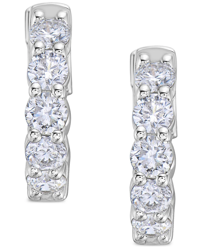 Diamond Scalloped Hoop Earrings (2 ct. t.w.) 14k White or Yellow Gold