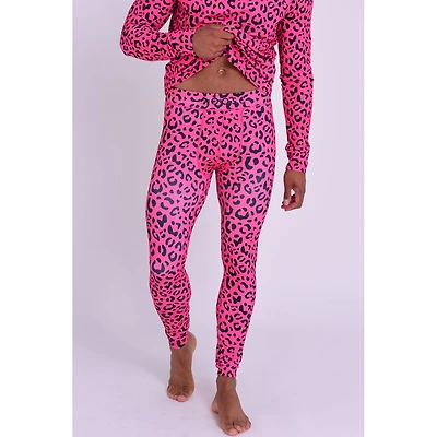 Oosc Men's Baselayer Pant - Hotel California Pink Leopard