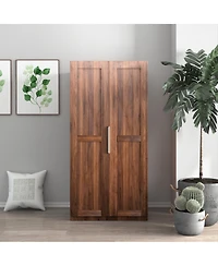 Streamdale Furniture 62.99in Kitchen Pantry Cabinet, Walnut Freestanding Buffet Cupboards Sideboard with Doors & Shelves, Kitchen Pantry Storage Cabin