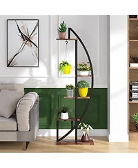 Tribesigns Multi-Purpose Curved Display Shelf Bonsai Flower Plant Stand Rack,5-Tier Plant Stand Pack of 2
