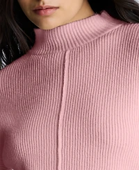 Kenneth Cole Women's Button-Sleeve Mock Neck Sweater