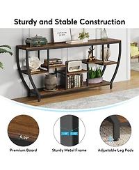 Tribesigns Rustic Console Table with Storage and Shelves,70.9 Inch Long Industrial Entryway Table Tv Stand