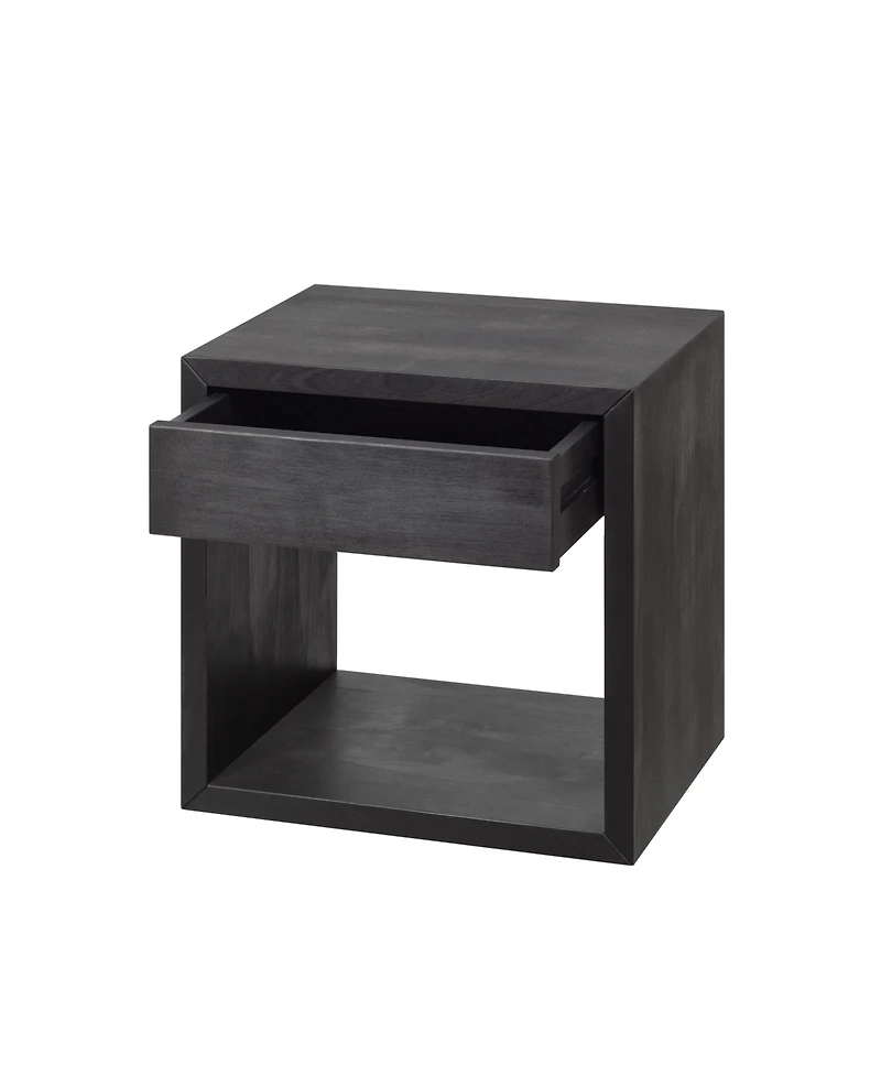 Woodek Floating Nightstand, Set Of 2 Medium Mid-Century Modern Solid Hardwood With Drawer - Bedside Table For Bedroom