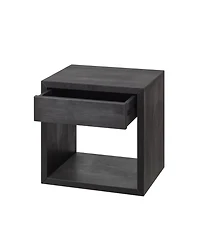 Woodek Floating Nightstand, Set Of 2 Medium Mid-Century Modern Solid Hardwood With Drawer - Bedside Table For Bedroom