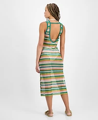Miken Juniors' Striped Low-Back Dress Swim Cover-Up, Exclusively at Macy's