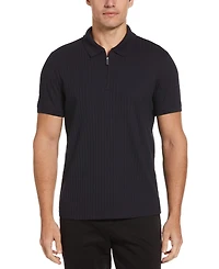 Perry Ellis Men's Slim-Fit Ribbed-Knit 1/4-Zip Polo Shirt