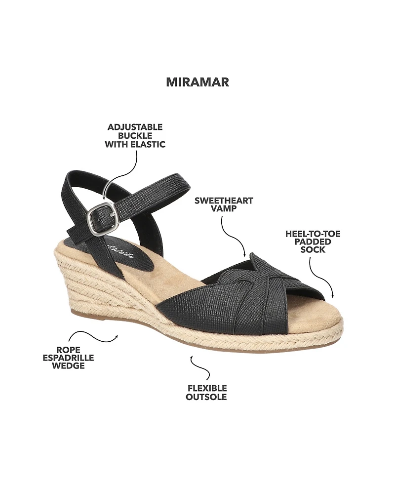 Easy Street Women's Miramar Espadrille Wedge Heel Sandals