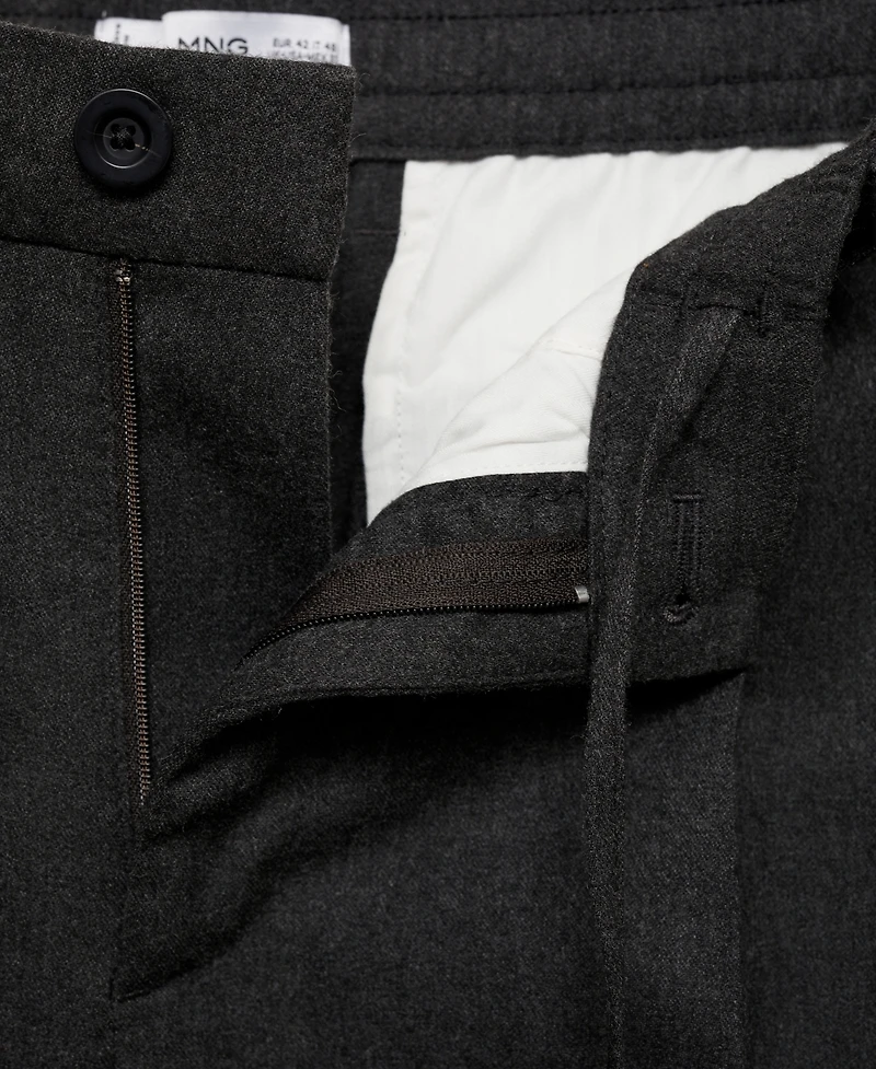 Mango Men's Regular-Fit Pleated Trousers