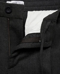 Mango Men's Regular-Fit Pleated Trousers