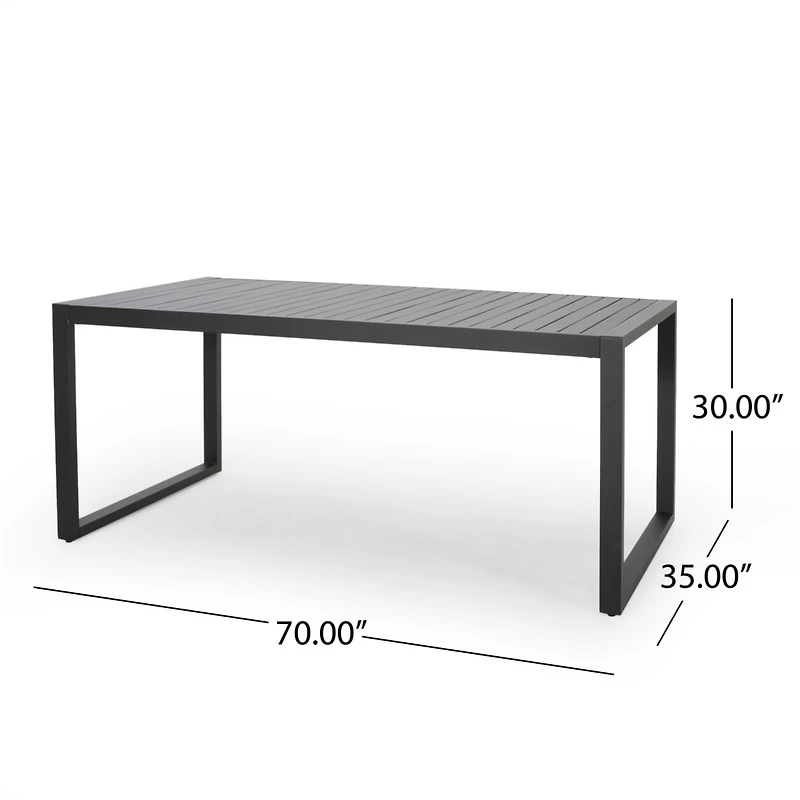 Streamdale 6-Piece Aluminum Dining Set, Gray and Black