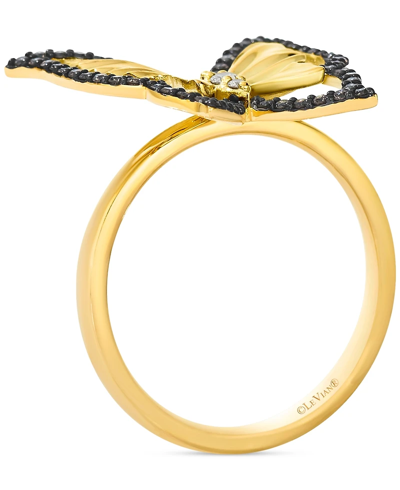 Le Vian Chocolate Diamond & Nude Diamond Butterfly Ring (1/3 ct. t.w.) in 14k Gold