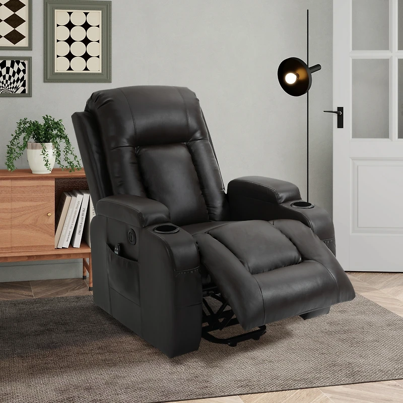 Power Lift Recliner Chair for Elderly Heavy Duty Motion Mechanism with 8-Point Vibration Massage and Lumbar Heating Usb Charging Port