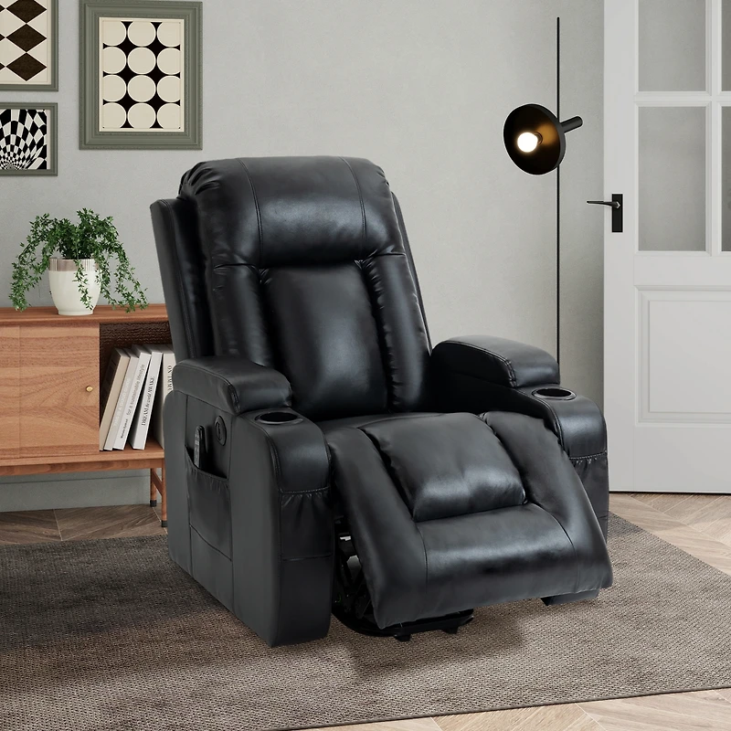 Power Lift Recliner Chair for Elderly Heavy Duty Motion Mechanism with 8-Point Vibration Massage and Lumbar Heating Usb Charging Port
