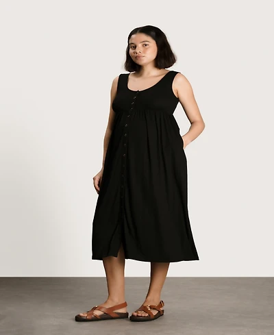 Nom Maternity Maternity Ribbed Modal Henley Dress