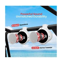 Pyle 6.5" Marine Wakeboard Tower Speakers - 200W Waterproof, Dual Bullet Style, White (PLMRW65