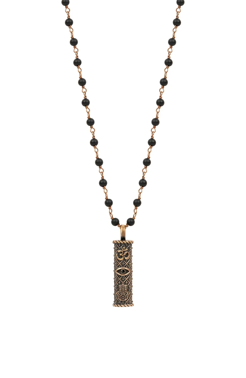 Brilliant Spirit - Onyx Triple Protection Necklace