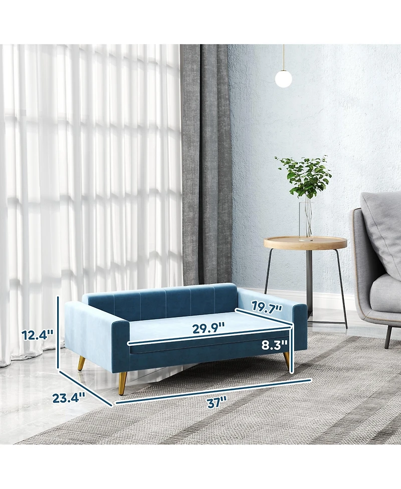 PawHut Pet Bed, Cat or Dog Sofa for Small to Medium Dogs w/ Cushion