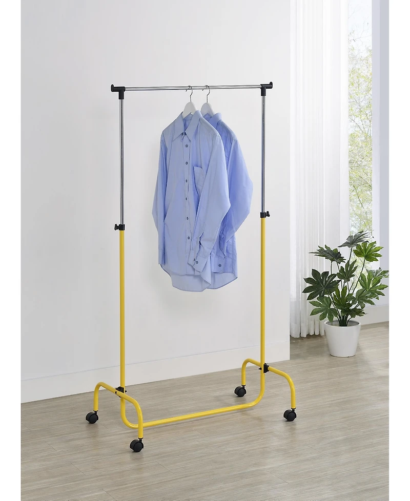 Kings Brand Furniture Standard Rod Clothing Garment Rack, Rolling Clothes Organizer on Wheels for Hanging Clothes