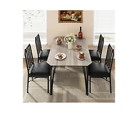 5 Pieces Dining Table Set for 4, Dining Room Table Set for 4, Small Kitchen Table for 4 with Upholstered Chairs,Dinner Table Set for 4, Kitchen Table