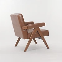Streamdale Wooden Lounge Chair with Rails and Cushions, Set of 1