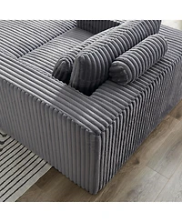 Streamdale Corduroy Sponge Sofa Lounge Chair with Removable Footrest