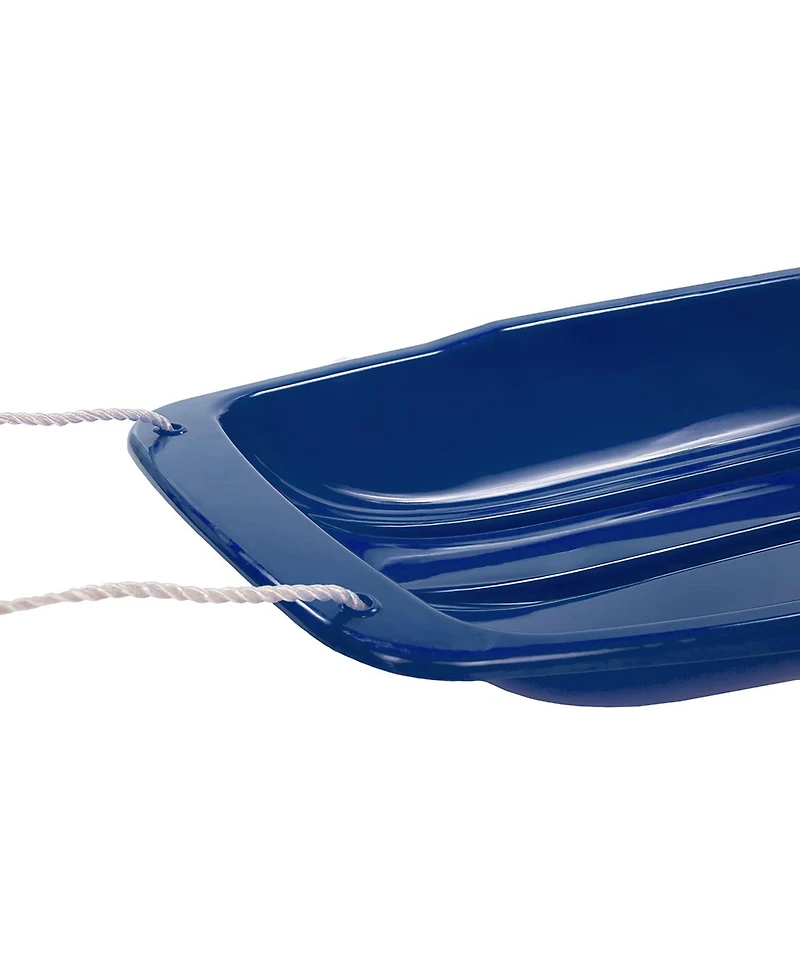 Lucky Bums Kids 48 Inch Plastic Snow Toboggan Sled with Pull Rope, Blue (2 Pack