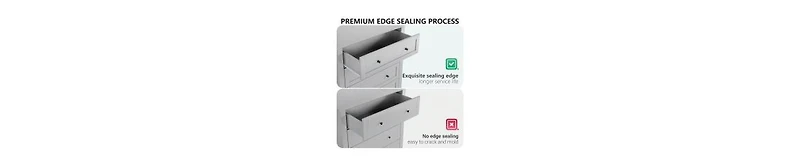 5 Chest Of Drawer Dresser, Modern Tall Nightstand With Deep Drawers And Nickel Round Handle, Wood Organizer Storage Cabinet For Bedroom, Living Room,