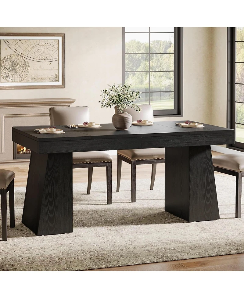 Tribesigns 55-Inch Dining Table for 4-6, Rectangular Room with Sturdy Legs, Wood Kitchen Dinner Room, Kitchen, Home