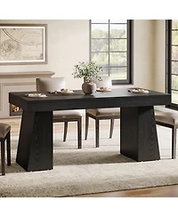 Tribesigns 55-Inch Dining Table for 4-6, Rectangular Room with Sturdy Legs, Wood Kitchen Dinner Room, Kitchen, Home