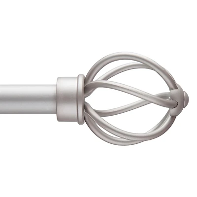 Kenney Tyrell 3/4" Decorative Curtain Rod - Fast Fit Easy Install for Light to Heavyweight Curtains