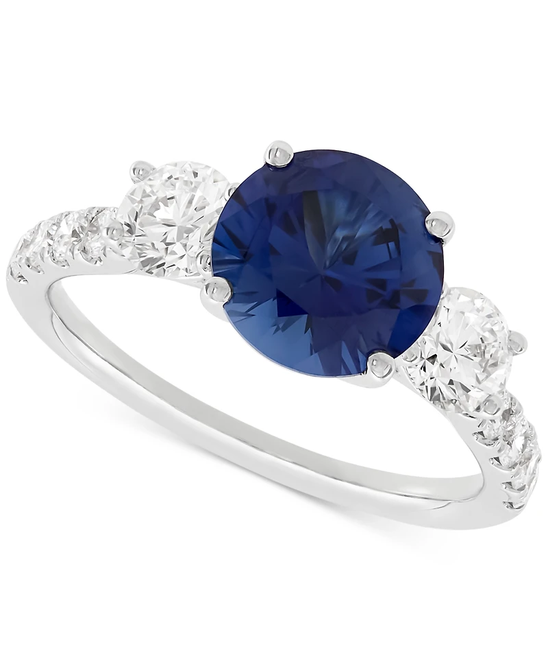 Grown With Love Lab Ruby (3 ct. t.w.) & Diamond (1 Ring 14k Gold (Also Emerald Sapphire)