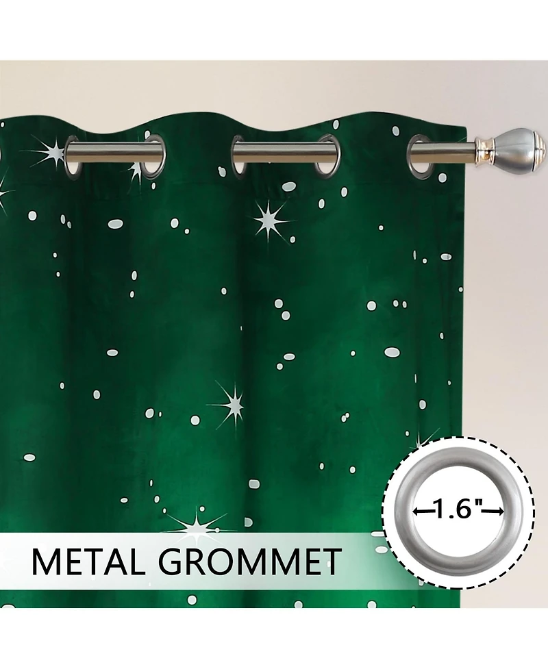 Christmas Curtains, Set of 2 Velvet Panels for Living Room, 84" Long Floral Snowflake Thermal Insulated Room Darkening 52 x 84 Inches