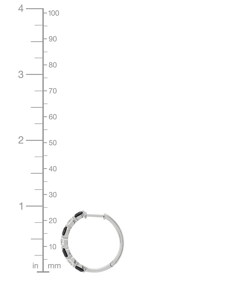 Grown With Love Lab Emerald (1-7/8 ct. t.w.) & Diamond (1-1/2 Small Hoop Earrings 14k Gold, 0.82" (Also Ruby