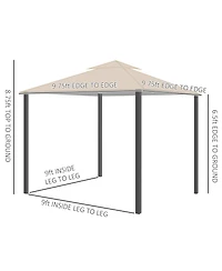 Outsunny 10' x 10' Patio Gazebo Outdoor Canopy Shelter w/ Sidewalls,